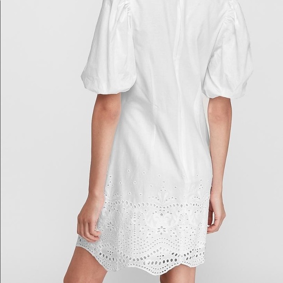 Express eyelet puffer sleeve dress - Picture 3 of 5